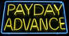payday advance loan neon sign