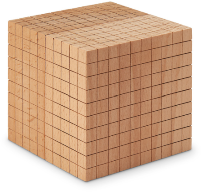 wooden cube from Base-10 Blocks